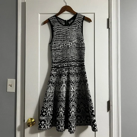 princess polly baby blue dress Vintage dress tied neck black with white flowers main image 0